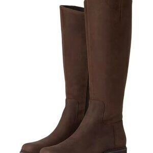 Vionic Fallbrook High Shaft Chocolate Brown Leather Boots Women's Size 7.5 NEW